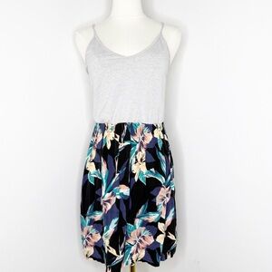 Roxy Gray Floral Print Tank Dress Women’s Size Small